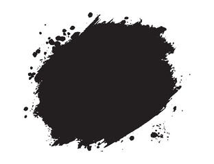 Best Grunge Badge Brush Hand Drawn Black Sticker Black Brush Stroke Vector Illustration for Creative Designs.