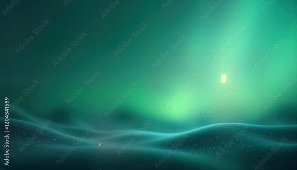 Fototapete abstract teal green-blue gradient background with soft glowing noise texture. smooth blend evokes ca