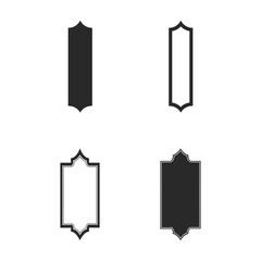 ramadan black and white Frame vector illustration