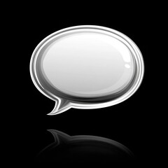White Speech Bubble on Black Background