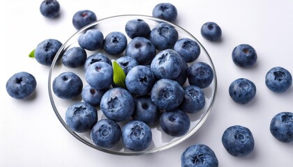 Blueberries on a white background