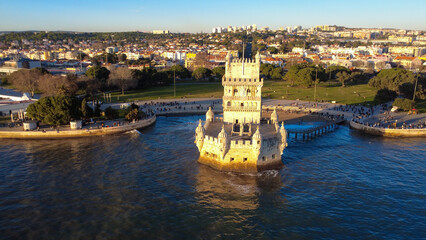 Torre de belem Lisboa, monumento histórico, Rio tejo 
