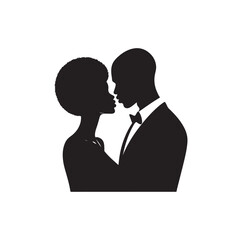 black african couple silhouette vector 
illustration