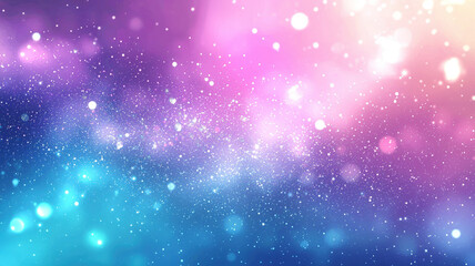 Fototapeta premium Magical Abstract Blue Pink Gradient Background With Bokeh Light Effect And Sparkles