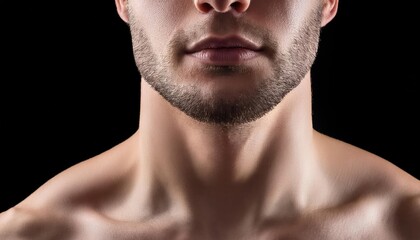 Obraz premium Close up portrait of a man on a black background