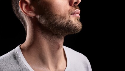 Obraz premium Close up portrait of a man on a black background