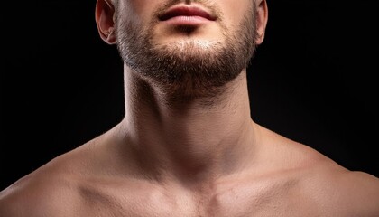 Obraz premium Close up portrait of a man on a black background