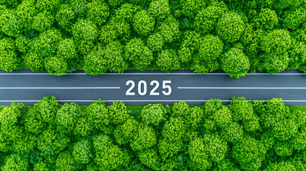 A futuristic road winding through a vibrant landscape, blending technology and nature, symbolizing progress and innovation ahead.