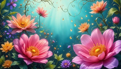 pink water lilies