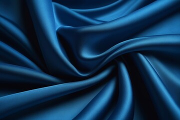 Obraz premium a close up of a blue satin fabric with a very large amount of folds