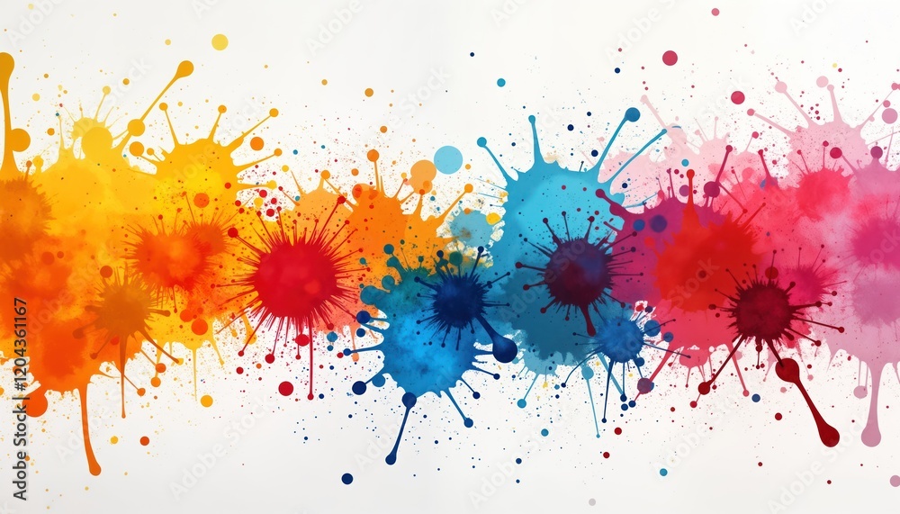 Leinwandbilder abstract vibrant paint splatter. colorful artistic design. modern expression. high color vivid splas