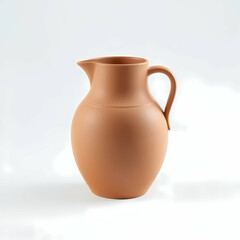 A minimalist clay water jug with a smooth matte finish, simple and elegant. Generative AI