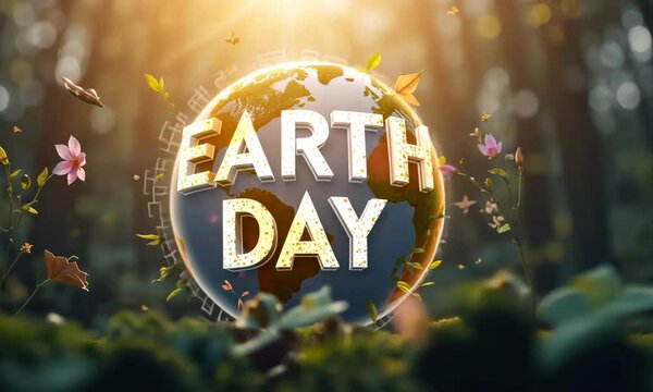 world earth day with text effect