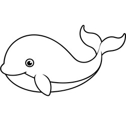 Fototapeta premium whale coloring book. color page for kids