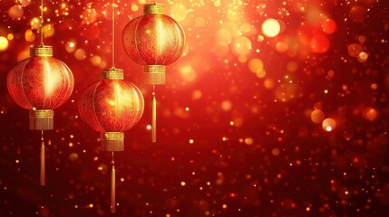 Luminous Red Lanterns: A Festive Celebration