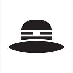 outline silhouette Pith helmet icon 