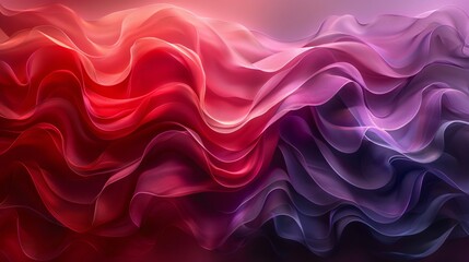 Fototapeta premium Red and blue abstract background with flowing fabric like textured waves