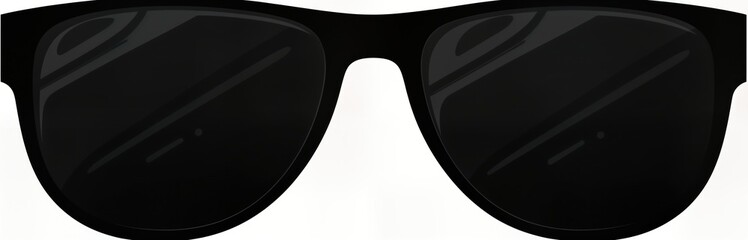 Black sunglasses graphic icon. Stylish shades for sun protection. Simple illustration. Trendy eyewear graphic design. Great for fashion, summer, outdoor activities. Versatile image for various