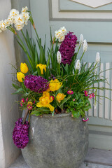 Tallinn Estonia   Floral detail in the entrance of a house in the center of Tallinn.