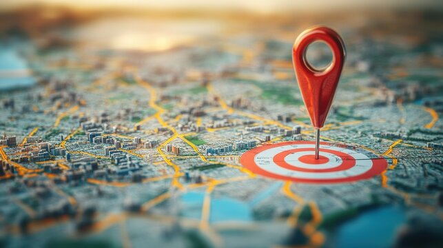 Precise Targeting: A Red Location Pin on a City Map