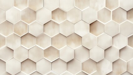 Beige Hexagonal Tile Pattern Background