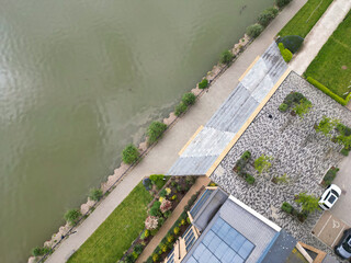 High Angle View of River Thames at Rochester Town in the Unitary of Medway and Located at Kent,...