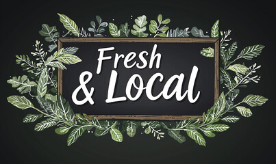 Fresh & local chalkboard Local farmers markets discover fresh organic goods from local farms embrace locally grown produce in a vibrant community environment