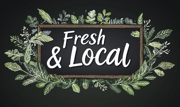Fresh & local chalkboard Local farmers markets discover fresh organic goods from local farms embrace locally grown produce in a vibrant community environment
