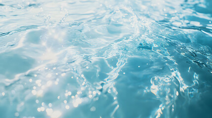 Clean blue water with gentle waves and soft reflections.