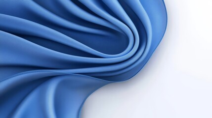Obraz premium Bright Blue Textile Macro Background - Swirling blue fabric, bright, smooth texture, elegant design, luxurious feel, abstract art.