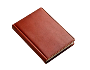 png transparent background book cover leather design mockup realistic style minimalistic layout isolated white background high-resolution professional presentation template editable quality digital do