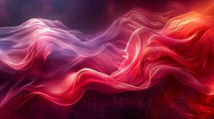 Beautiful illustration of red abstract background with flowing silky waves