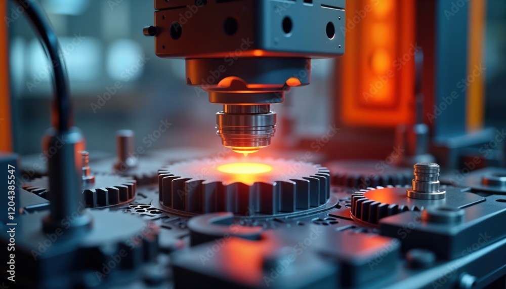 Aufkleber Advanced machinery tests high-strength composite materials in lab setting. Precision equipment analyzes component durability for aerospace applications. Engineers conduct research on materials