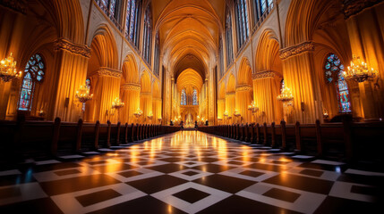 Fototapeta premium Gothic architecture, Gothic architecture image featuring chaotic elements, high fidelity, and a stylish design, suitable for stock image applications.