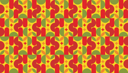 Decorative vector pattern combination of colorful shapes. Perfect for design and textiles