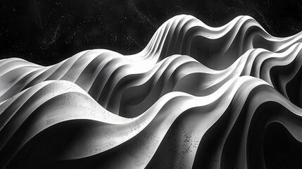 Beautiful illustration of grey waves against dark background