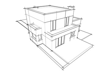 sketch of house