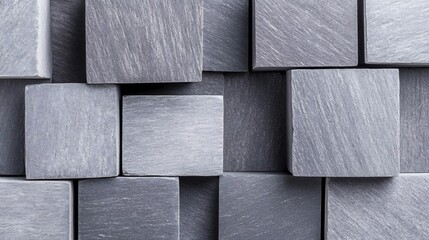 Gray Cubes Abstract Geometric Pattern Texture. AI Generated