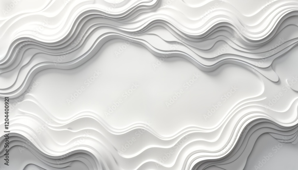 Poster abstract white 3d papercut design with wavy lines. modern abstract background for banner poster. ele