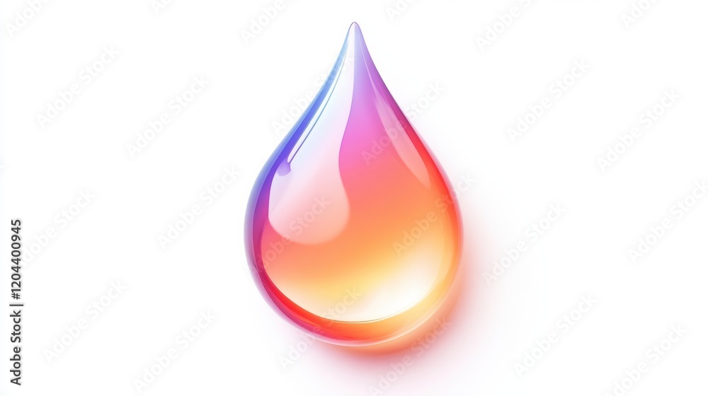 Poster colorful water droplet design reflecting light and creating a fresh and vibrant visual. generative a