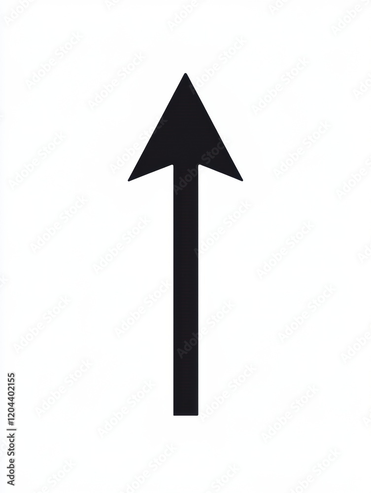 Aufkleber simple black arrow pointing upwards against a plain white background in a minimalist design. generat