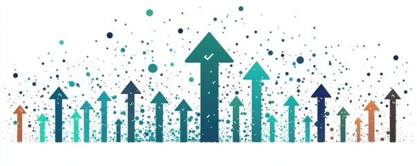 Obraz premium Colorful Arrow Upward Design Representing Growth and Success