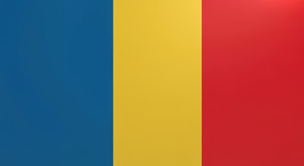 Fototapeta premium Vertical tricolor flag featuring blue, yellow, and red stripes