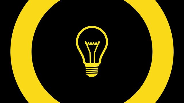The glowing yellow light bulb concept of  brainstorming, ideas, creative thinking, etc