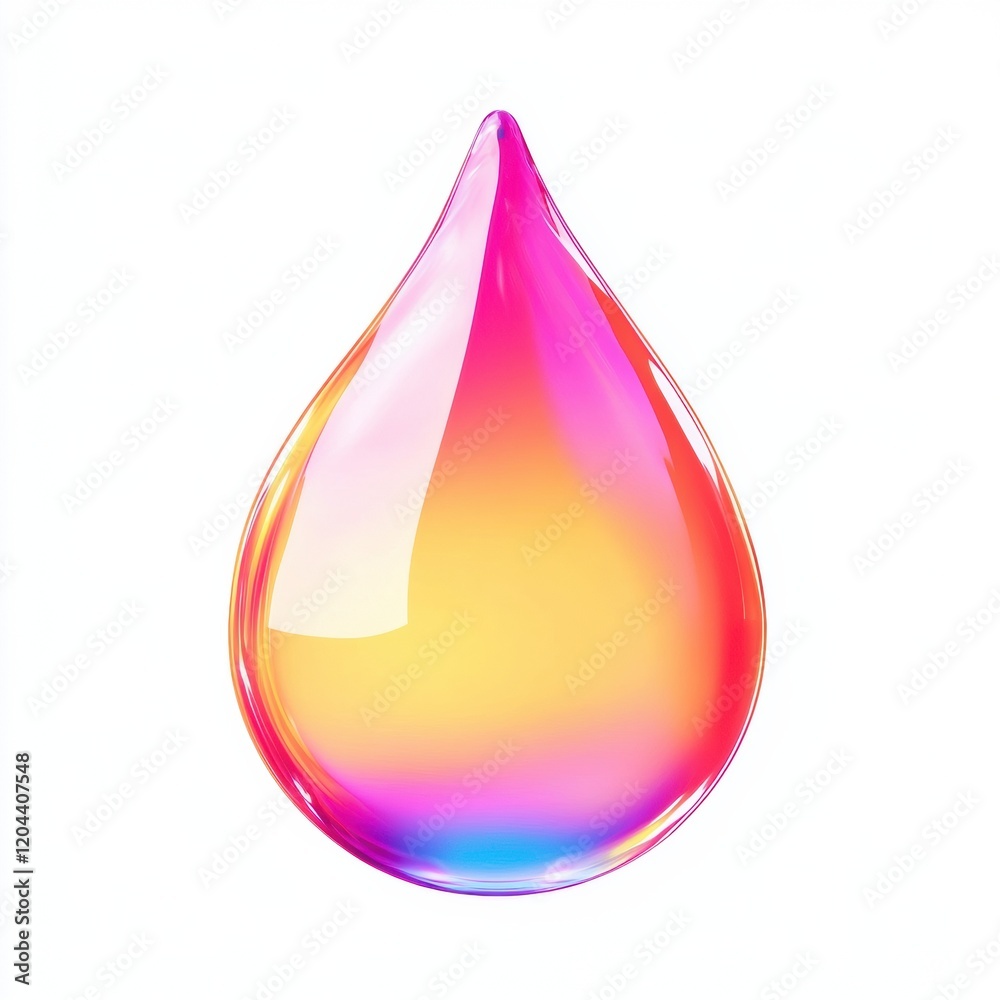 Poster colorful water droplet reflecting vibrant hues and light in an abstract artistic display. generative