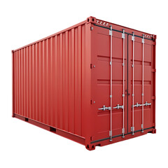 Vibrant Red Cargo Container: Isolated on White, Perfect for Logistics and Shipping Designs box import