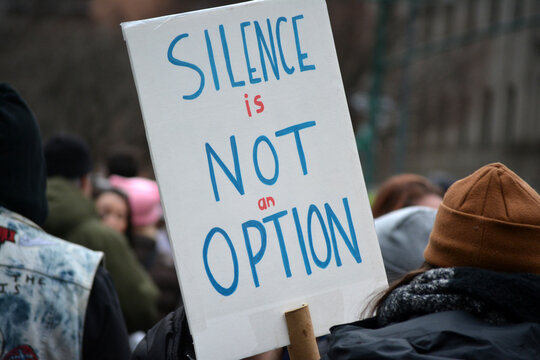 Sign being held at the People's March 2025 in New York City.