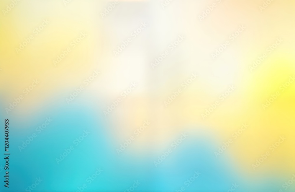 Poster Abstract vibrant yellow and blue graphic background. Multicolor smooth blend. Blurred effect. Great for website or banner design. Elegant festive visual. Light and colorful pattern. Modern art style.