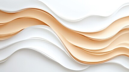 Fototapeta premium Abstract wavy lines of white and peach paper.