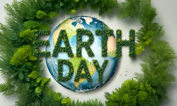 world earth day with text effect